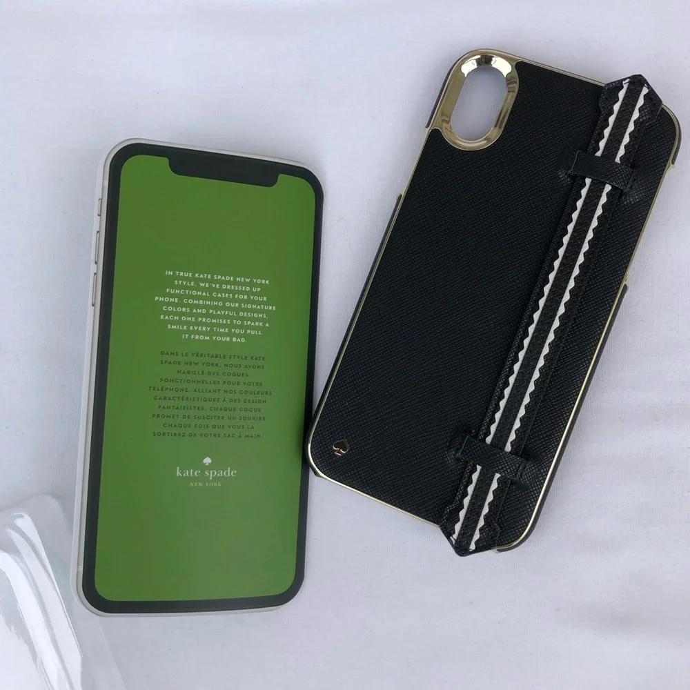 Kate Spade New York Wrap‎ Strap Black & White Case for iPhone XR